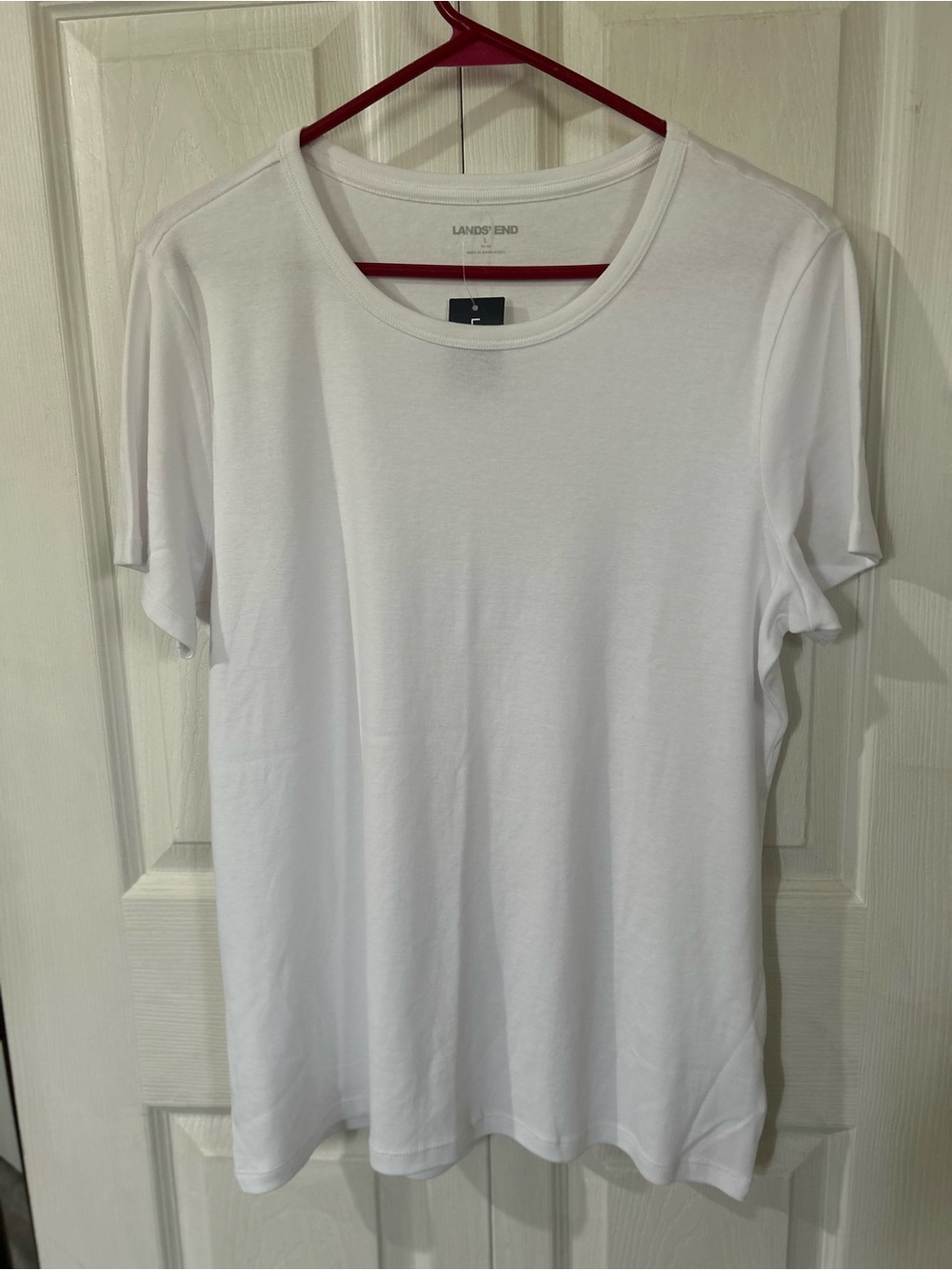 Lands' End Basic White Short Sleeve Tee size L